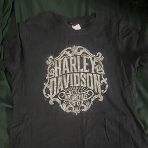 Harley-Davidson Black and White Graphic Tee